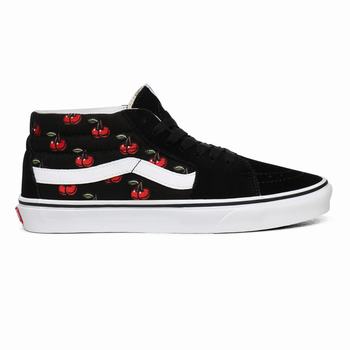 Férfi Vans Cherries Sk8-Mid Magasszárú Cipő VA1097368 Fekete